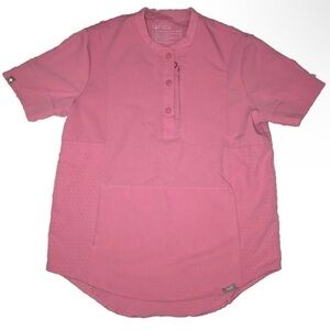Figs Gidya Relaxed Henley Scrub Top Chalk Pink XXS
